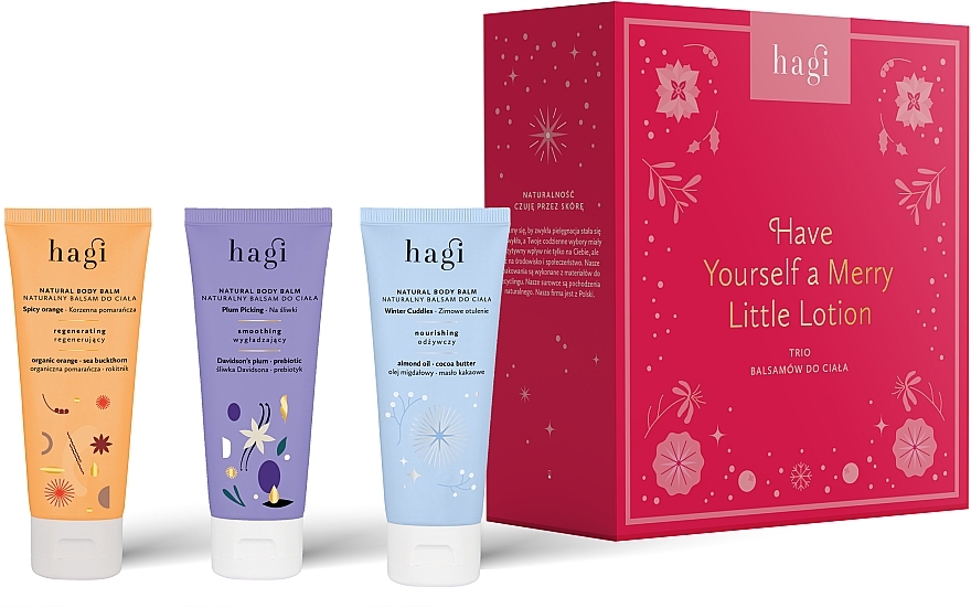 Zestaw - Hagi Have A Yourself A Merry Little Lotion (b/balm//3x75ml) — Zdjęcie N1