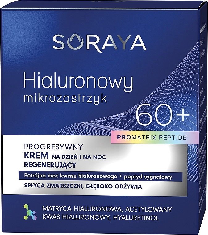 Regenerujący krem do twarzy 60+ - Soraya Hyaluronic Microinjection Pro Matrix Peptide Regenerating Cream — Zdjęcie N2