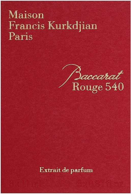 Maison Francis Kurkdjian Baccarat Rouge 540 Extrait de Parfum - Zestaw (3 x edc/mini 11 ml)