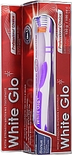 Zestaw: wybielająca pasta do zębów dla aktorów i modelek + fioletowa szczoteczka - White Glo Professional Choice Whitening Toothpaste (toothpaste/100ml + toothbrush) — Zdjęcie N1