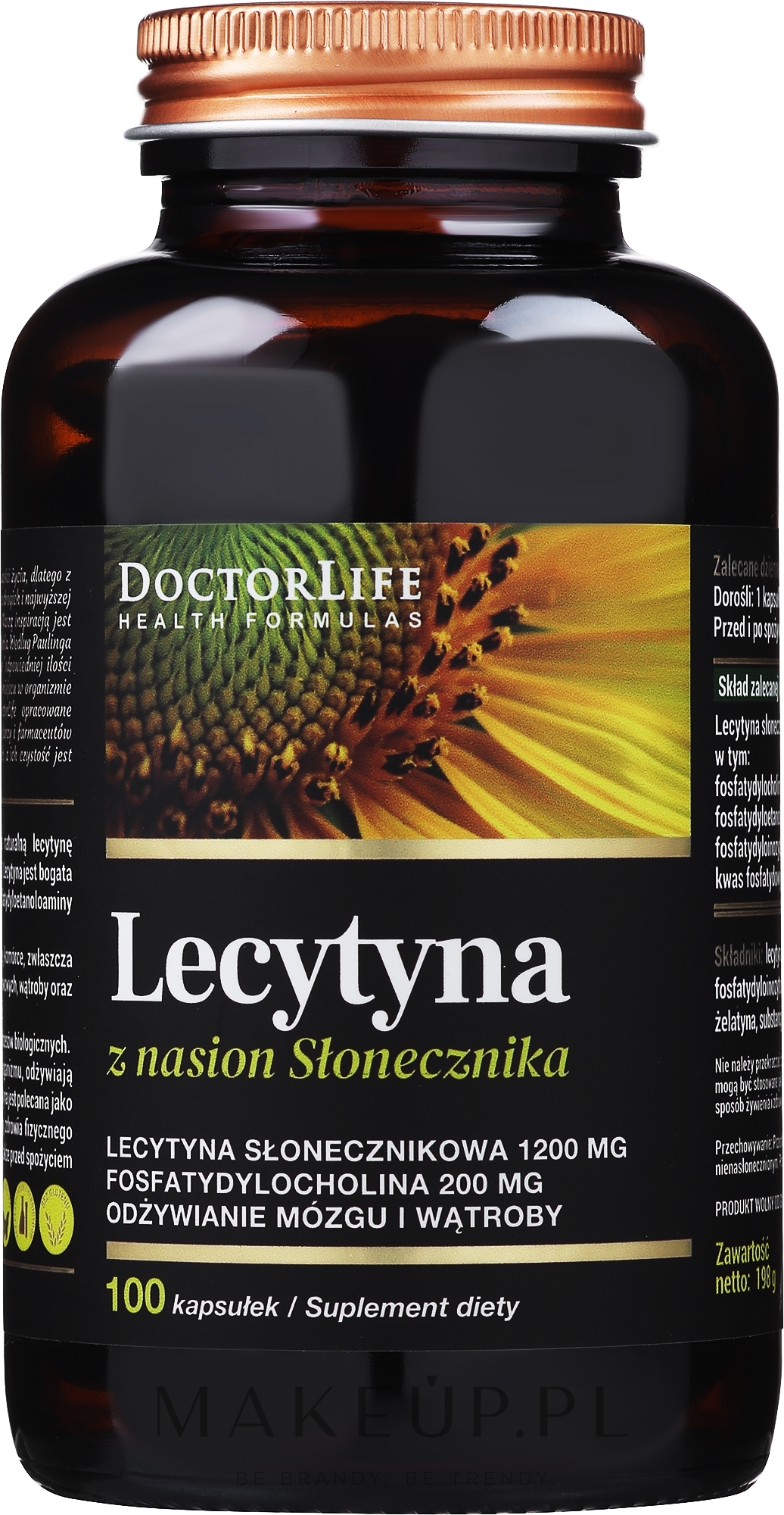 Suplement diety Lecytyna słonecznikowa - Doctor Life Sunflower Lecithin — Zdjęcie 100 szt.
