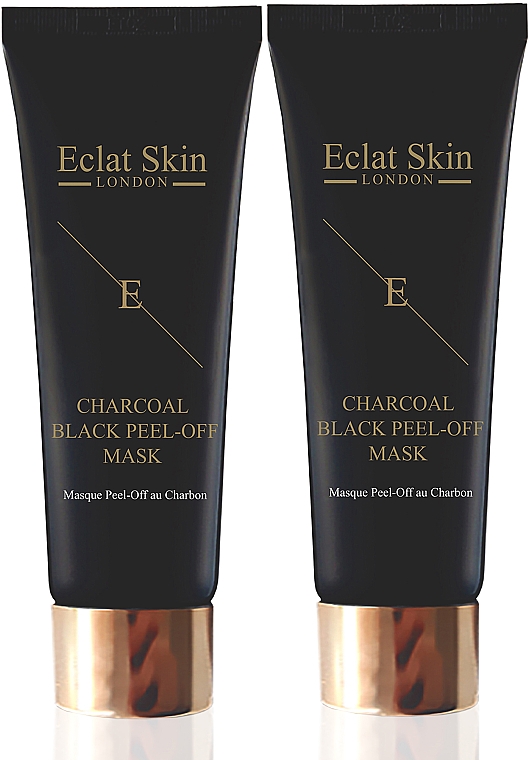 Zestaw - Eclat Skin London 24k Gold Purifying Charcoal Black Peel-Off Mask Kit (mask/2x50ml) — Zdjęcie N1