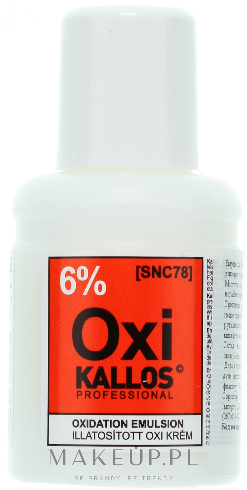 Utleniacze do włosów 6% - Kallos Cosmetics Oxi Oxidation Emulsion With Parfum — Zdjęcie 60 ml