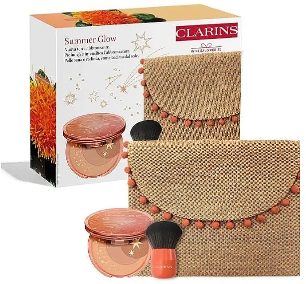 Zestaw - Clarins Summer Glow Kit (powder/19g + brush/1pcs + punch/1pcs) — Zdjęcie N1