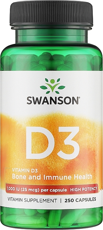 Suplement diety Witamina D3 - Swanson Vitamin D3 1000 IU — Zdjęcie N1