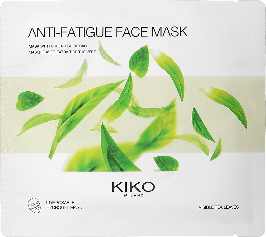 Hydrożelowa maska do twarzy z ekstraktem z zielonej herbaty niwelująca oznaki zmęczenia - Kiko Milano Anti-Fatigue Face Mask — Zdjęcie N1