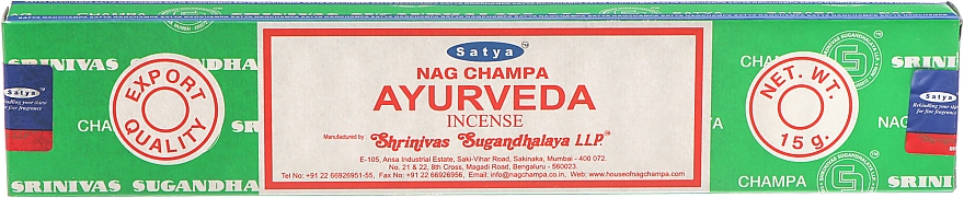 Kadzidło indyjskie Ajurweda - Satya Ayurveda Incense