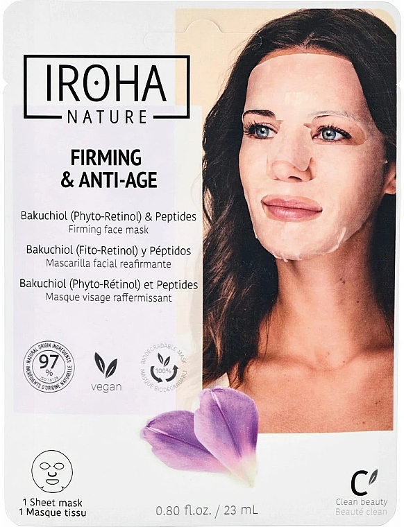 Maska w płachcie do twarzy - Iroha Nature Firming & Anti-Age Face Sheet Mask — Zdjęcie N1