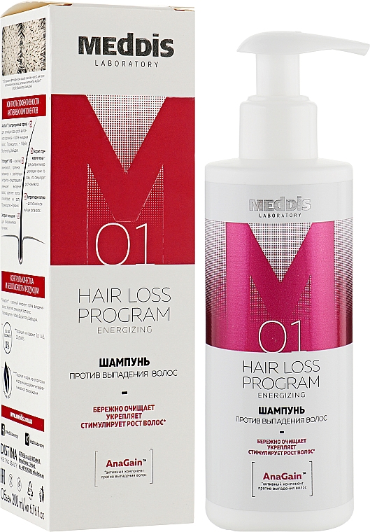 Szampon przeciw wypadaniu włosów z witaminą PP - Meddis Hair Loss Program Energizing Shampoo