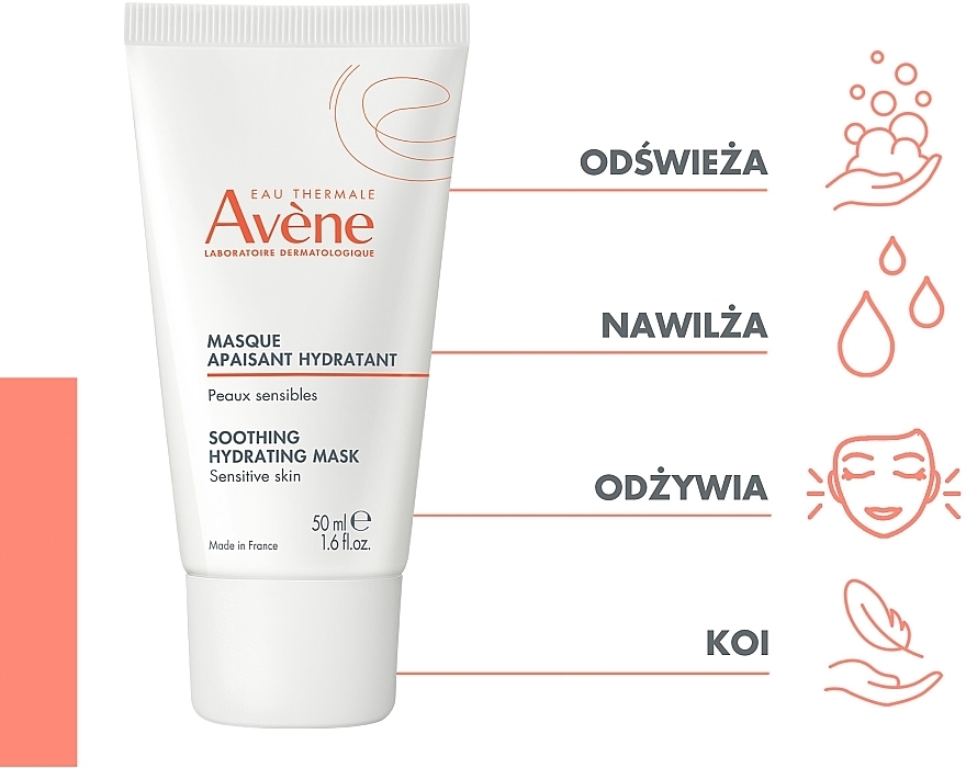 Maseczka kojąco-nawilżająca - Avene Soothing Hydrating Mask — Zdjęcie N4