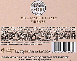 Zestaw mydeł Wanilia - Antico Saponificio Gori 1919 Fiorenza (soap/3 x 150 g) — Zdjęcie N3