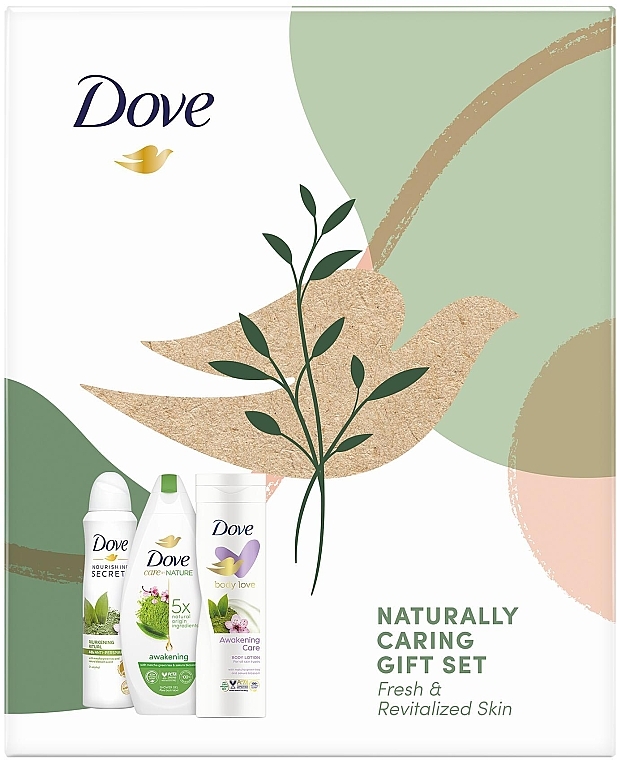 Zestaw - Dove Awakening Body Care Gift Set (sh/gel/250ml + b/lot/225ml + deo/150ml) — Zdjęcie N1