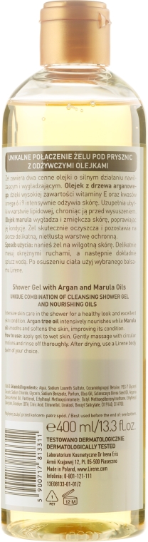 Żel z olejkiem pod prysznic - Lirene Shower Oil Argan & Marula — Zdjęcie N2