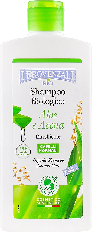 Szampon oczyszczający do włosów normalnych - I Provenzali Aloe Organic Shampoo — Zdjęcie N1