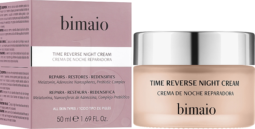 Rewitalizujący krem do twarzy na noc - Bimaio Time Reverse Night Cream — Zdjęcie N2