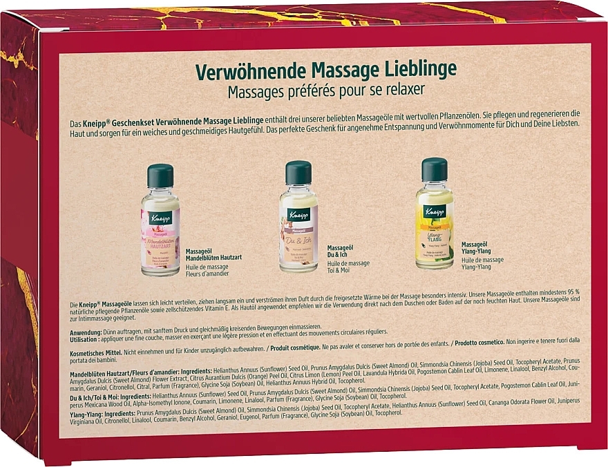 Zestaw - Kneipp Massage Oil Gift Set (massage/oil/3x20ml) — Zdjęcie N2