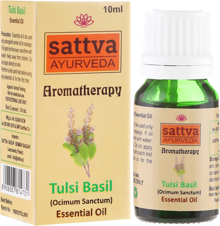 Olejek z bazylii azjatyckiej - Sattva Ayurveda Aromatherapy Tulsi Basil Essential Oil — Zdjęcie N1