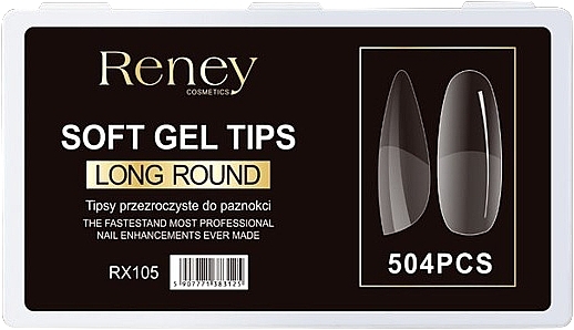 Tipsy, akrylowe, transparentne, 504 szt. - Reney Cosmetics RX-105 — Zdjęcie N1