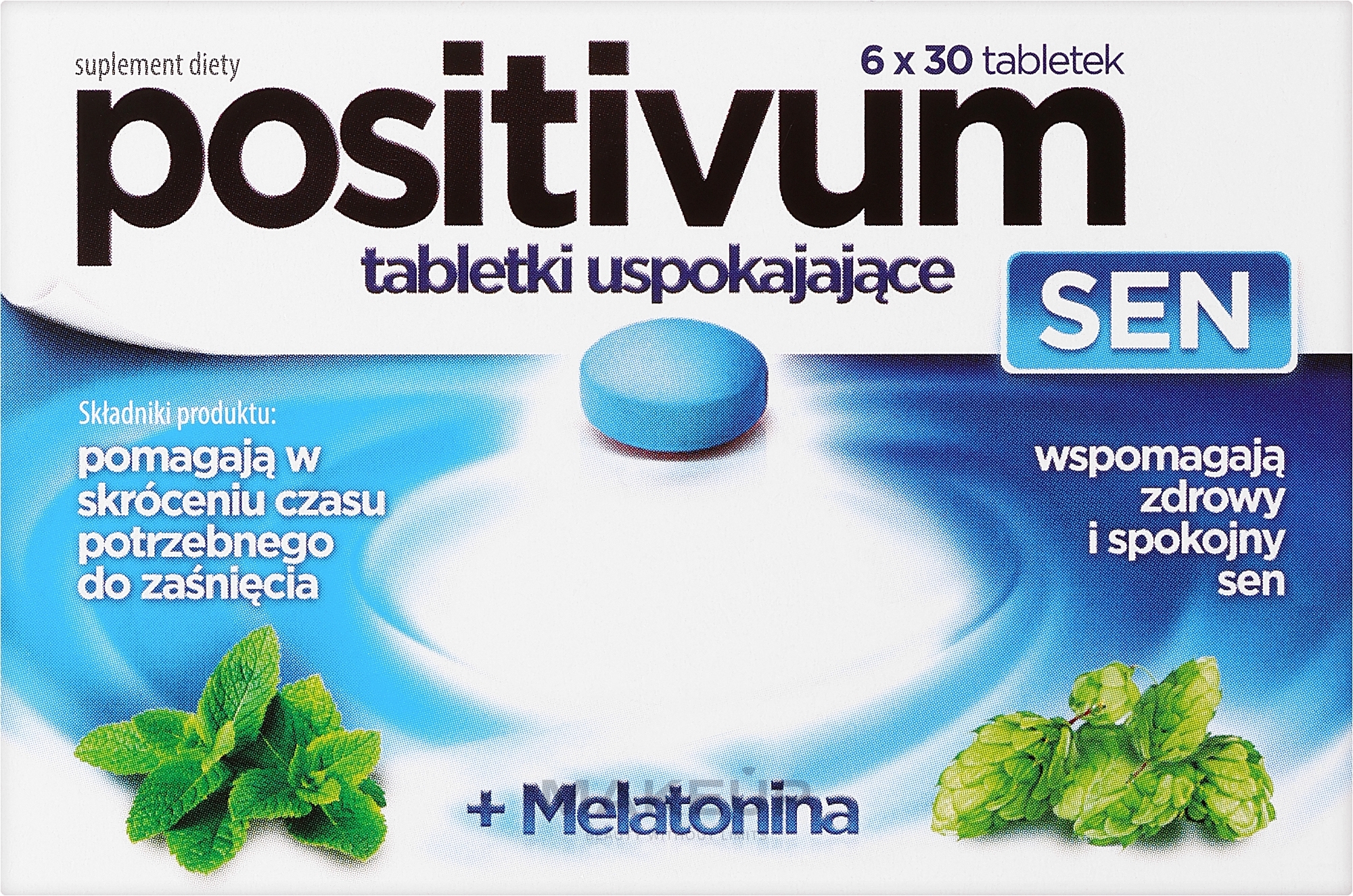 Suplement diety w tabletkach - Aflofarm Positivum Sen — Zdjęcie 180 szt.