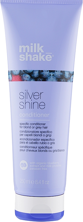 Odżywka do siwych i blond włosów nadająca im blask - Milk Shake Silver Shine Conditioner — Zdjęcie N1