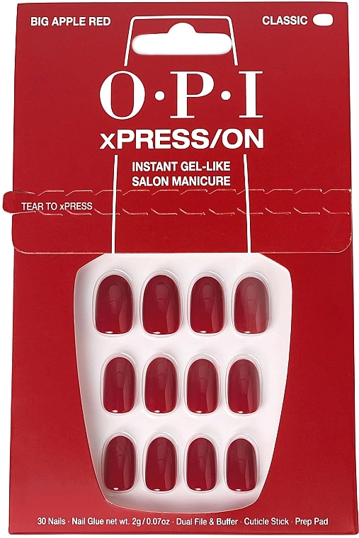 Zestaw sztucznych paznokci - OPI Xpress/On Big Apple Red — Zdjęcie N1