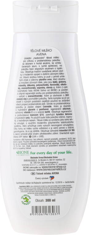 Odżywcze mleczko do ciała z owsem - Bione Cosmetics Avena Sativa Body Lotion — Zdjęcie N2