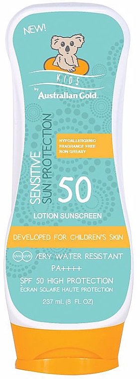 Balsam do opalania dla dzieci - Australian Gold Kids Sensitive Sun Protection SPF50 — Zdjęcie N1
