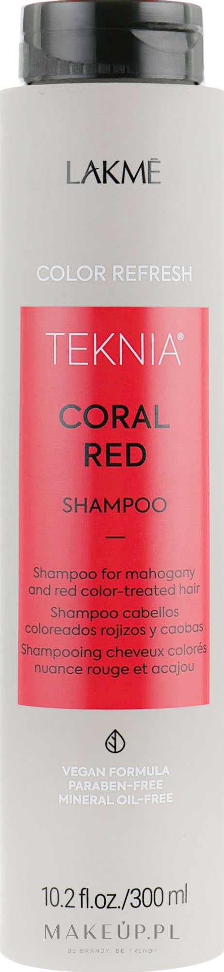 Szampon odświeżający kolor do włosów w odcieniach czerwieni - Lakmé Teknia Coral Red Shampoo — Zdjęcie 300 ml