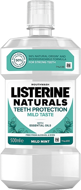 Naturalny płyn do płukania jamy ustnej z olejkami eterycznymi - Listerine Naturals Teeth Protection — Zdjęcie N1