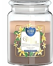 Kup Świeca zapachowa trójwarstwowa w słoiku Dzika wanilia - Bispol Aura Scented Candle Wild Vanilla