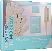 Kup Zestaw - EcoTools Brighter Tomorrow Set (sh/gloves/2pcs + f/brush/1pc + soap/55g + salt/30g)