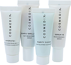 Zestaw - Cosmedix Even Skin Tone 4-Piece Essentials Kit (f/cleanser 15 ml + f/ser 15 ml + f/ser 15 ml + f/cr 15 ml) — Zdjęcie N2