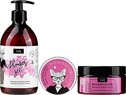 Zestaw Magnolia i różowy pieprz - LaQ Kitty Magnolia (sh/gel/500ml + mousse/100ml + butter/200ml) — Zdjęcie N2