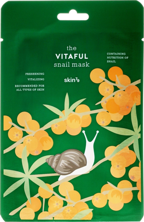 Energizująca maska w płachcie Odświeżenie i witalność - Skin79 The Vitaful Snail Mask