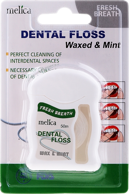 PREZENT! Miętowa nić dentystyczna - Melica Organic Dental Floss Waxed & Mint  — Zdjęcie N1