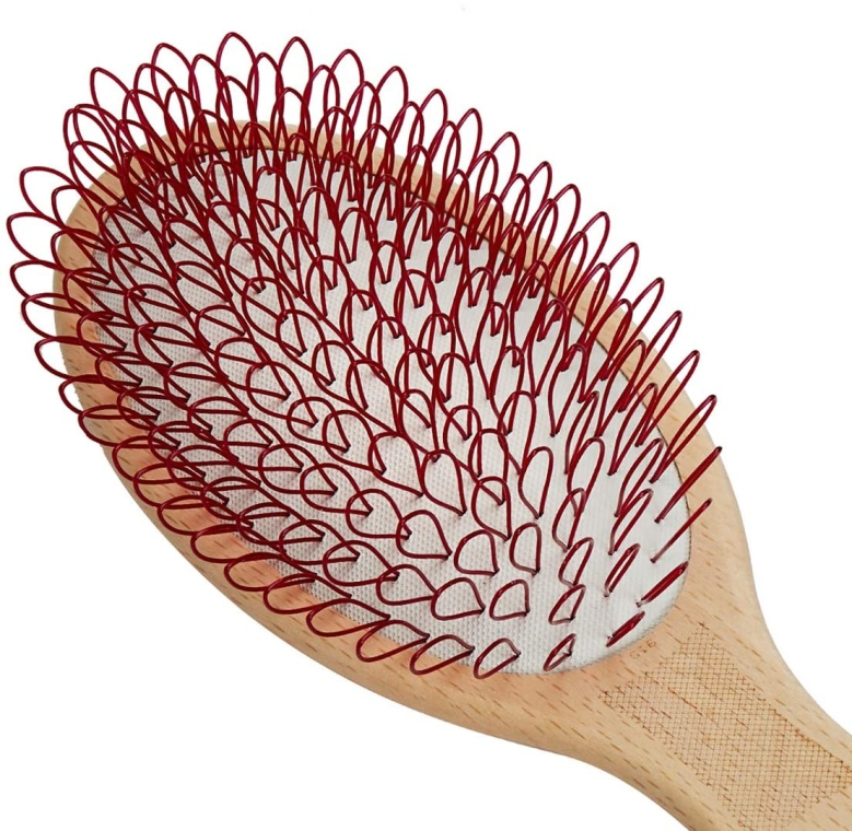 Szczotka pętelkowa do włosów i skóry głowy - Acca Kappa Protection Beech Wood Looped Nylon Oval Soft Brush — Zdjęcie N2