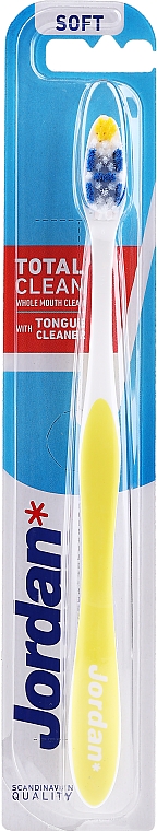 Miękka szczoteczka do zębów, żółta - Jordan Total Clean Soft — Zdjęcie N1