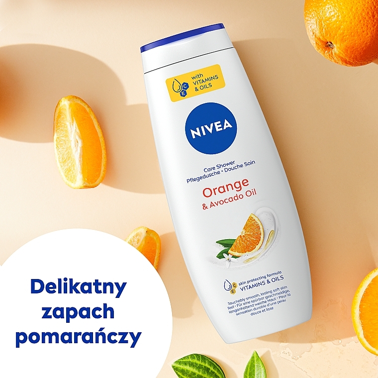 Pielęgnujący żel pod prysznic Pomarańcza i olej z awokado - NIVEA Care & Orange — Zdjęcie N3