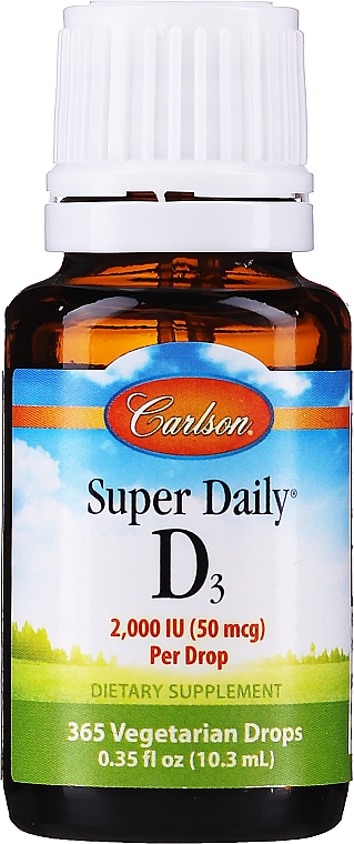 Witamina D3 w płynie - Carlson Labs Super Daily D3 — Zdjęcie N1