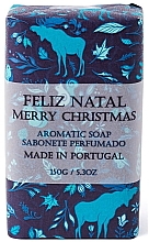 Kup Świąteczne mydło w kostce z olejem arganowym i masłem shea - Essencias de Portugal Feliz Natal Blue Christmas Aromatic Soap