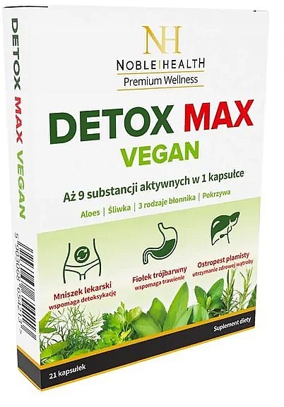 Suplement diety Body Detox - Noble Health Detox Max Vegan — Zdjęcie N1