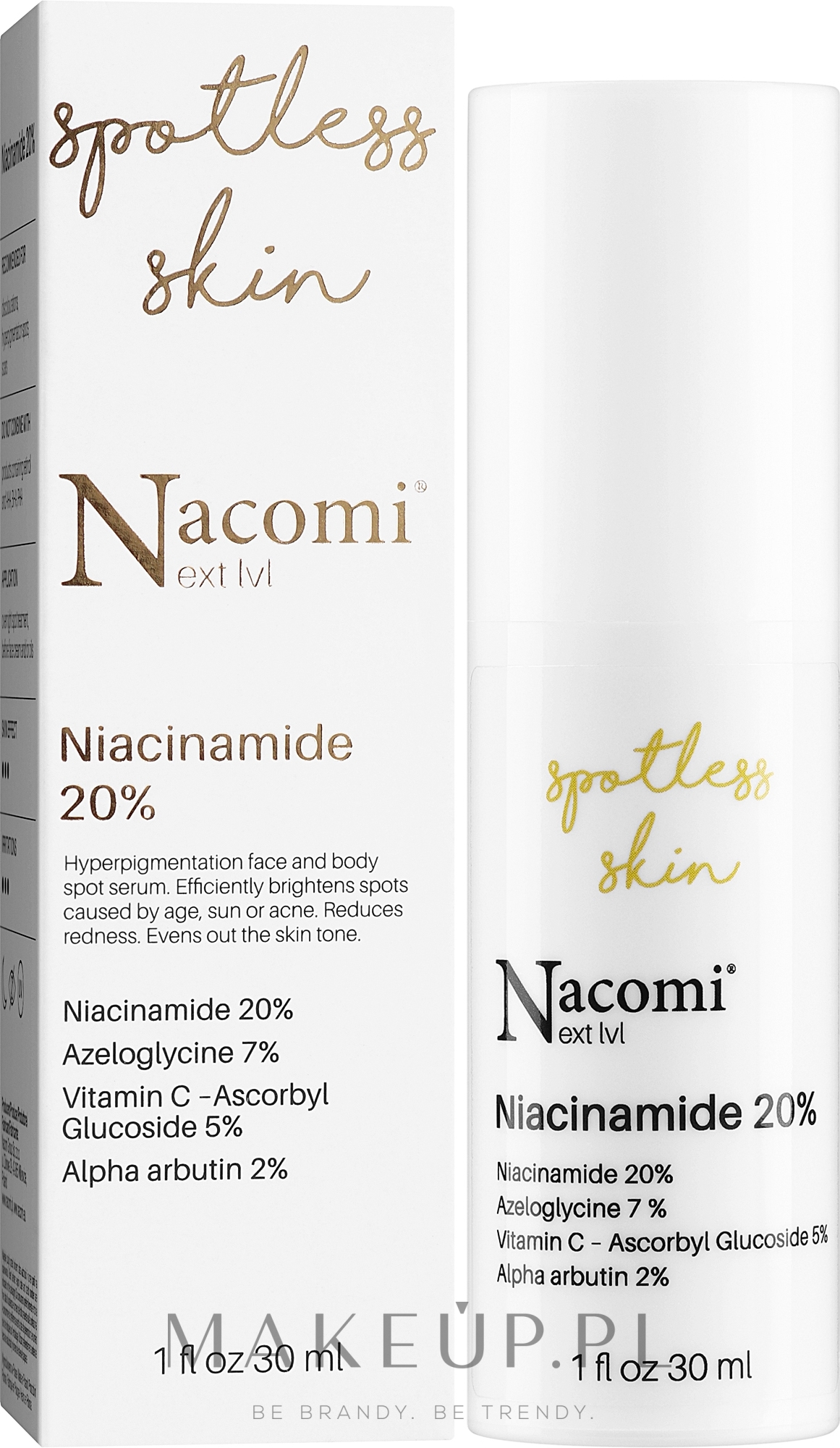 Niacynamidowe serum do twarzy rozjaśniające plamy - Nacomi Next Level Niacinamide 20% — Zdjęcie 30 ml