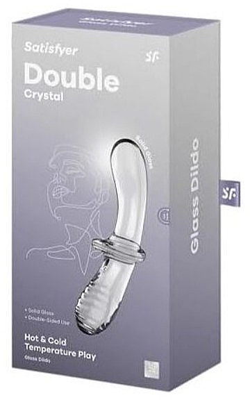Szklane dildo, przezroczyste - Satisfyer Double Crystal Transparente — Zdjęcie N1
