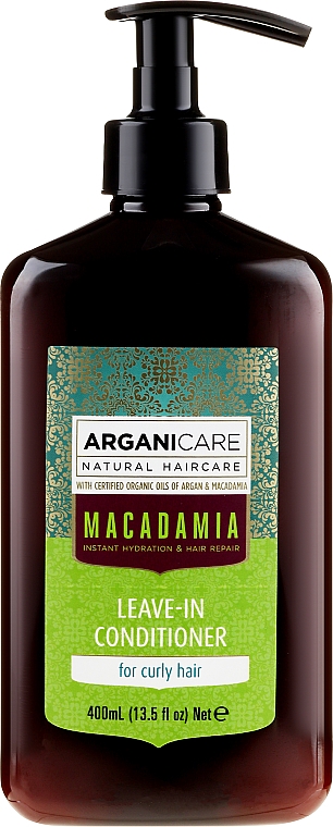 Odżywka bez spłukiwania do włosów kręconych z olejem makadamia - Arganicare Macadamia Leave-In Conditioner