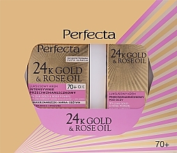 Zestaw - Perfecta 24K Gold & Rose Oil 70+ (f/cr/50ml + eye/cr/15ml) — Zdjęcie N1