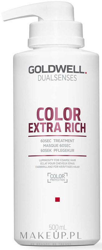 60-sekundowy balsam regenerujący do włosów farbowanych - Goldwell Dualsenses Color Extra Rich 60sec Treatment — Zdjęcie 500 ml