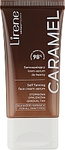 Kup PRZECENA! Samoopalający krem-serum do twarzy Caramel - Lirene Perfect Tan Self-Tanning Cream-Serum *