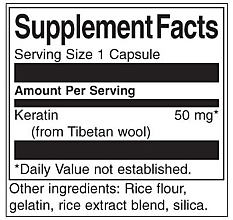 Suplement diety Keratyna, 50 mg - Swanson Keratin — Zdjęcie N2