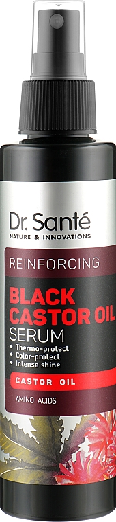 Wygładzające serum do włosów - Dr Sante Black Castor Oil Serum