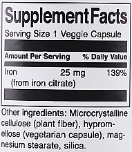 Suplement diety Cytrynian żelaza, 25 mg - Swanson Iron Citrate 25 mg — Zdjęcie N3